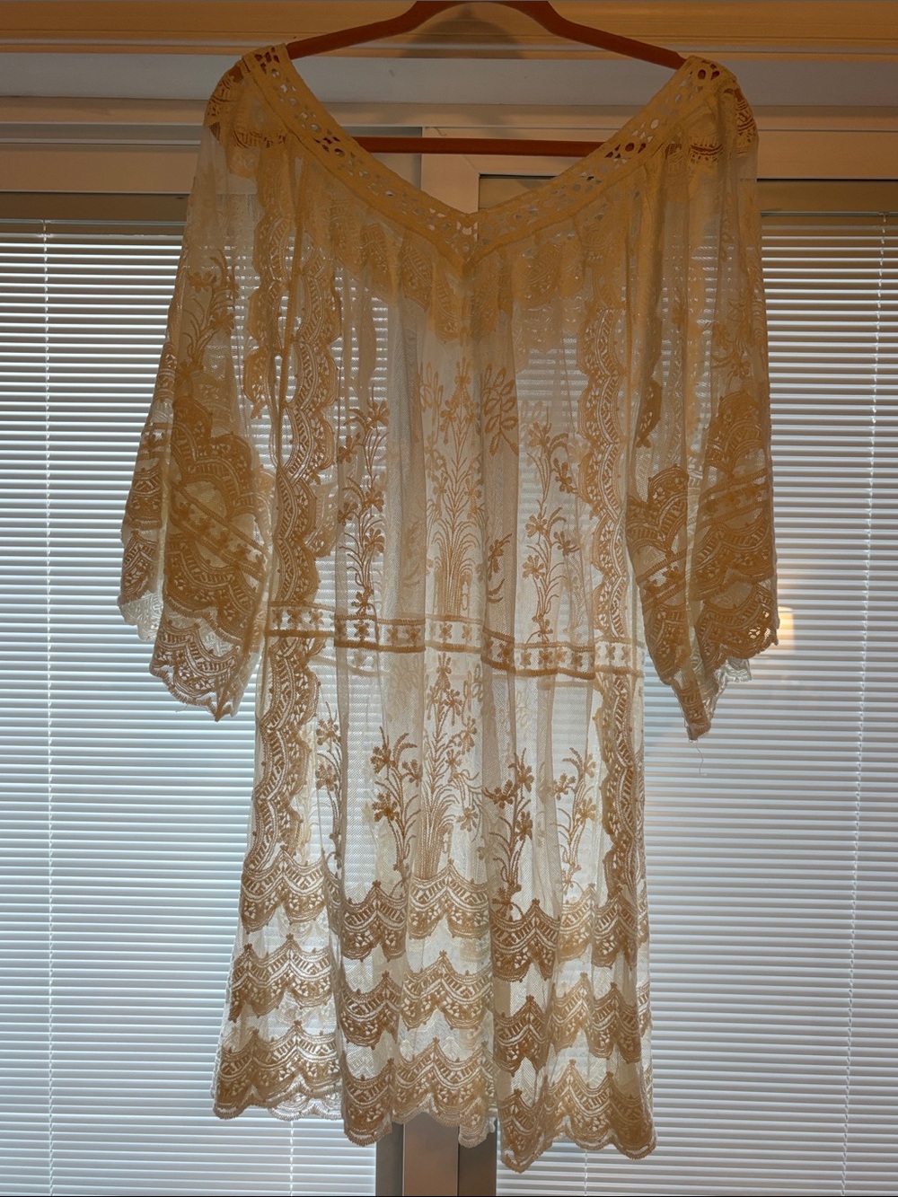 Boho Ivory Lace Coverup